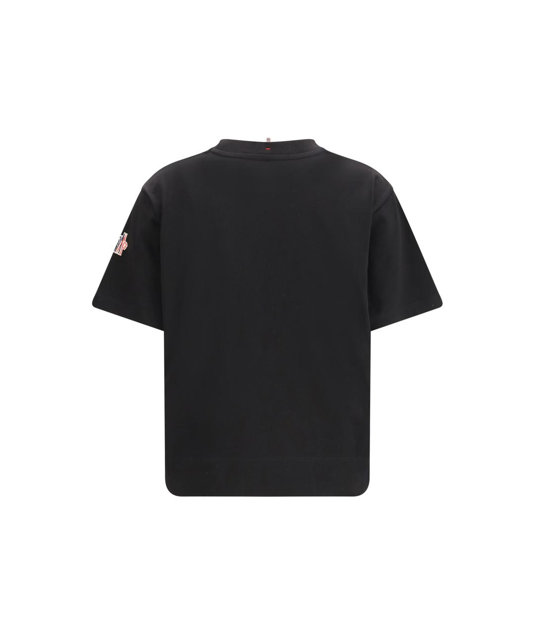 MONCLER GRENOBLE Черная хлопковая футболка, фото 2