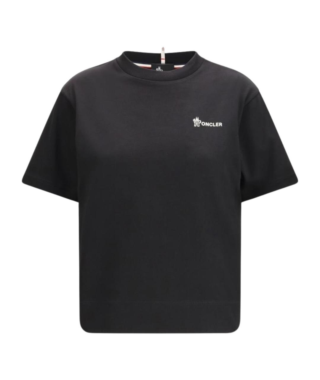 MONCLER GRENOBLE Черная хлопковая футболка, фото 1
