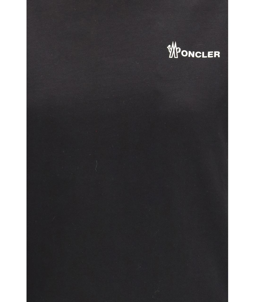 MONCLER GRENOBLE Черная хлопковая футболка, фото 3