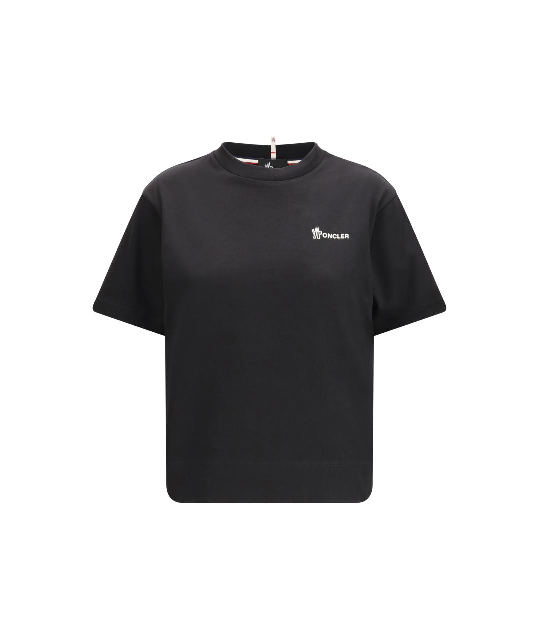 MONCLER GRENOBLE Черная хлопковая футболка, фото 4