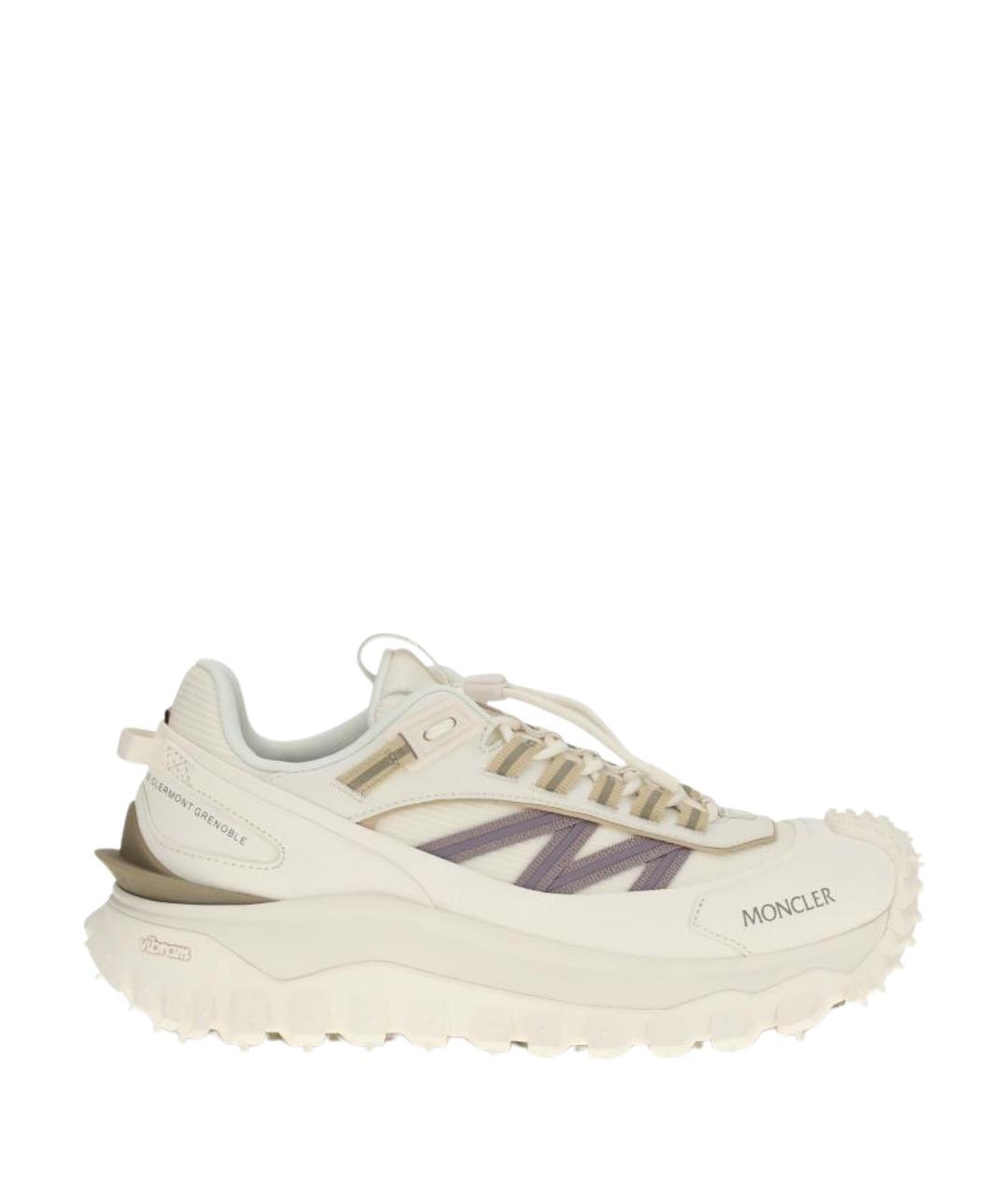 MONCLER Белые текстильные кроссовки, фото 1