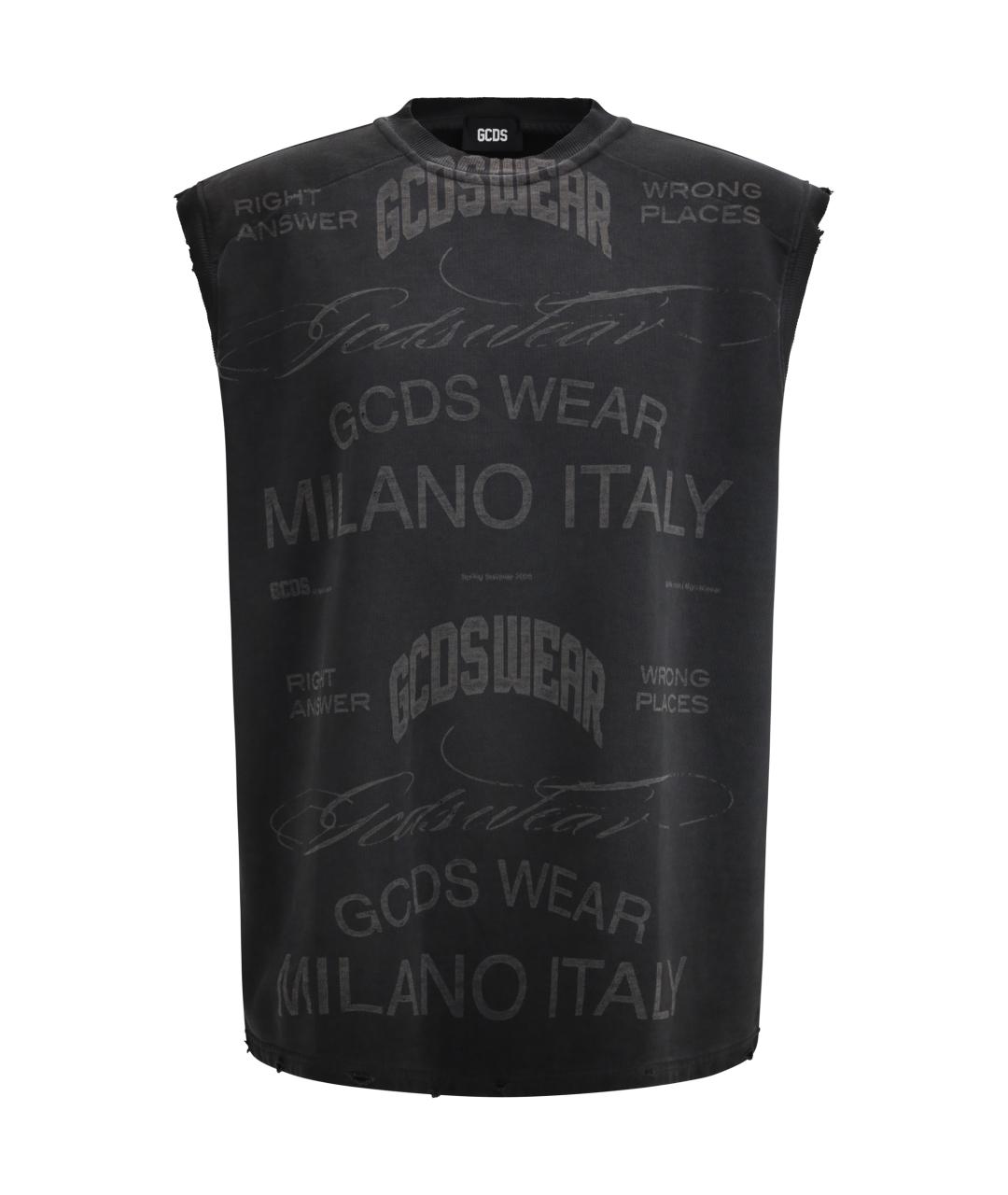 GCDS Черная хлопковая футболка, фото 1