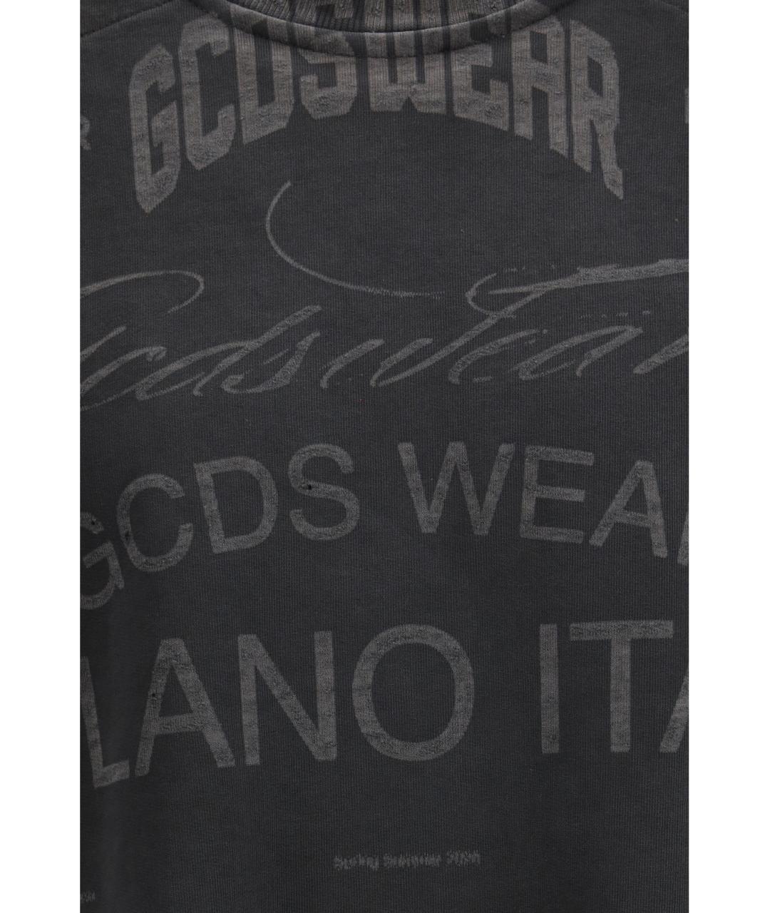 GCDS Черная хлопковая футболка, фото 3