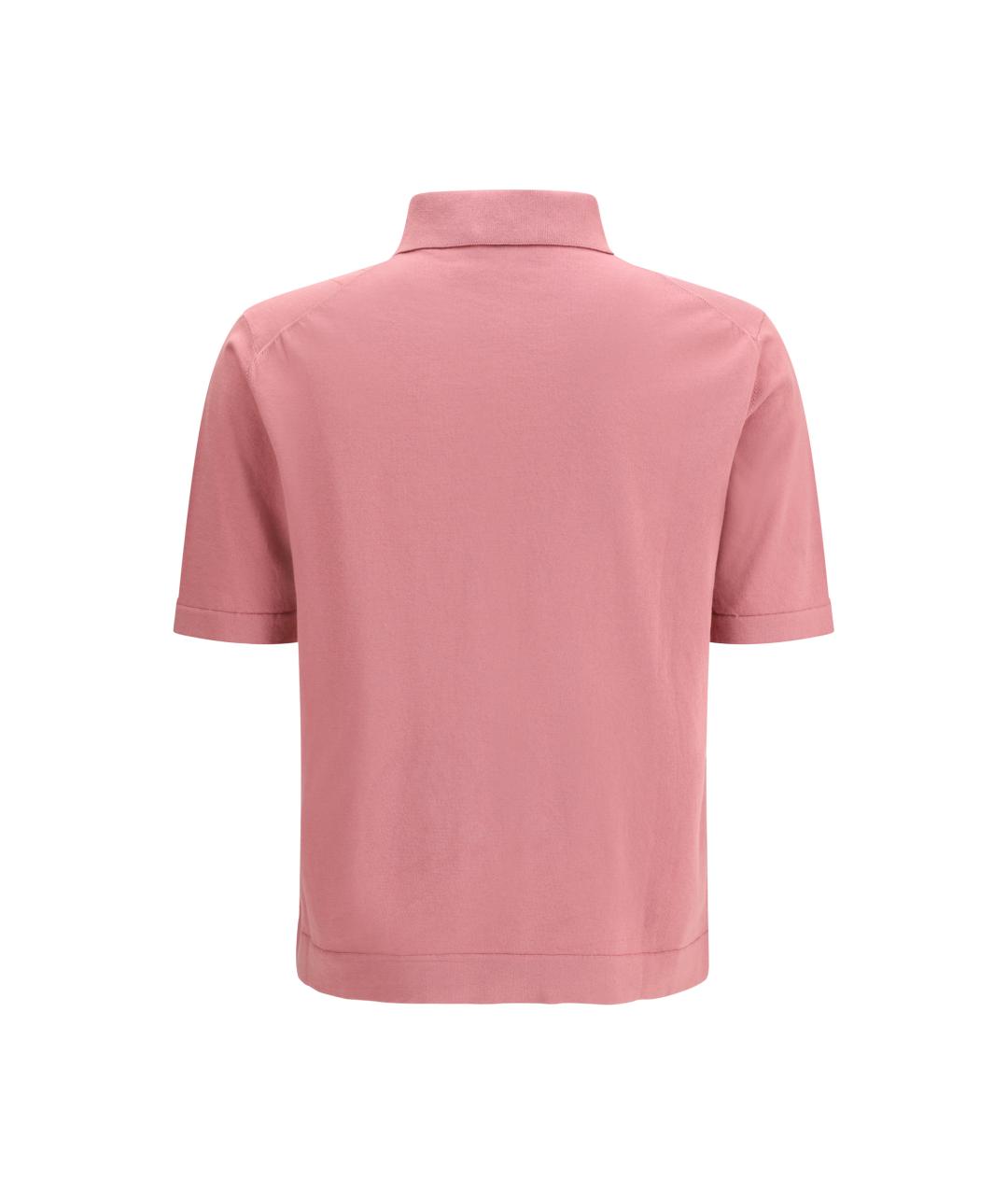PIACENZA CASHMERE Розовое хлопковое поло с коротким рукавом, фото 2