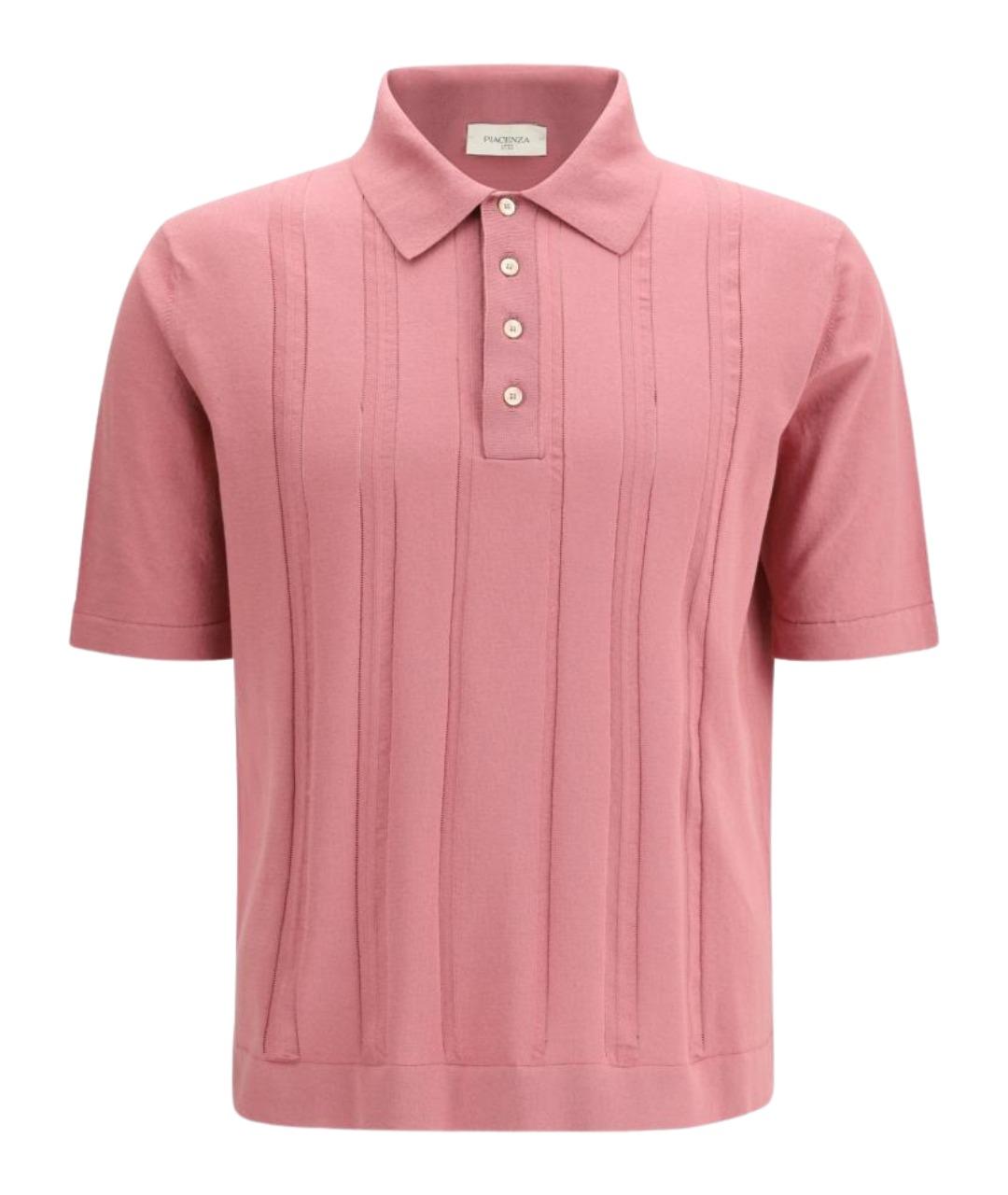 PIACENZA CASHMERE Розовое хлопковое поло с коротким рукавом, фото 1