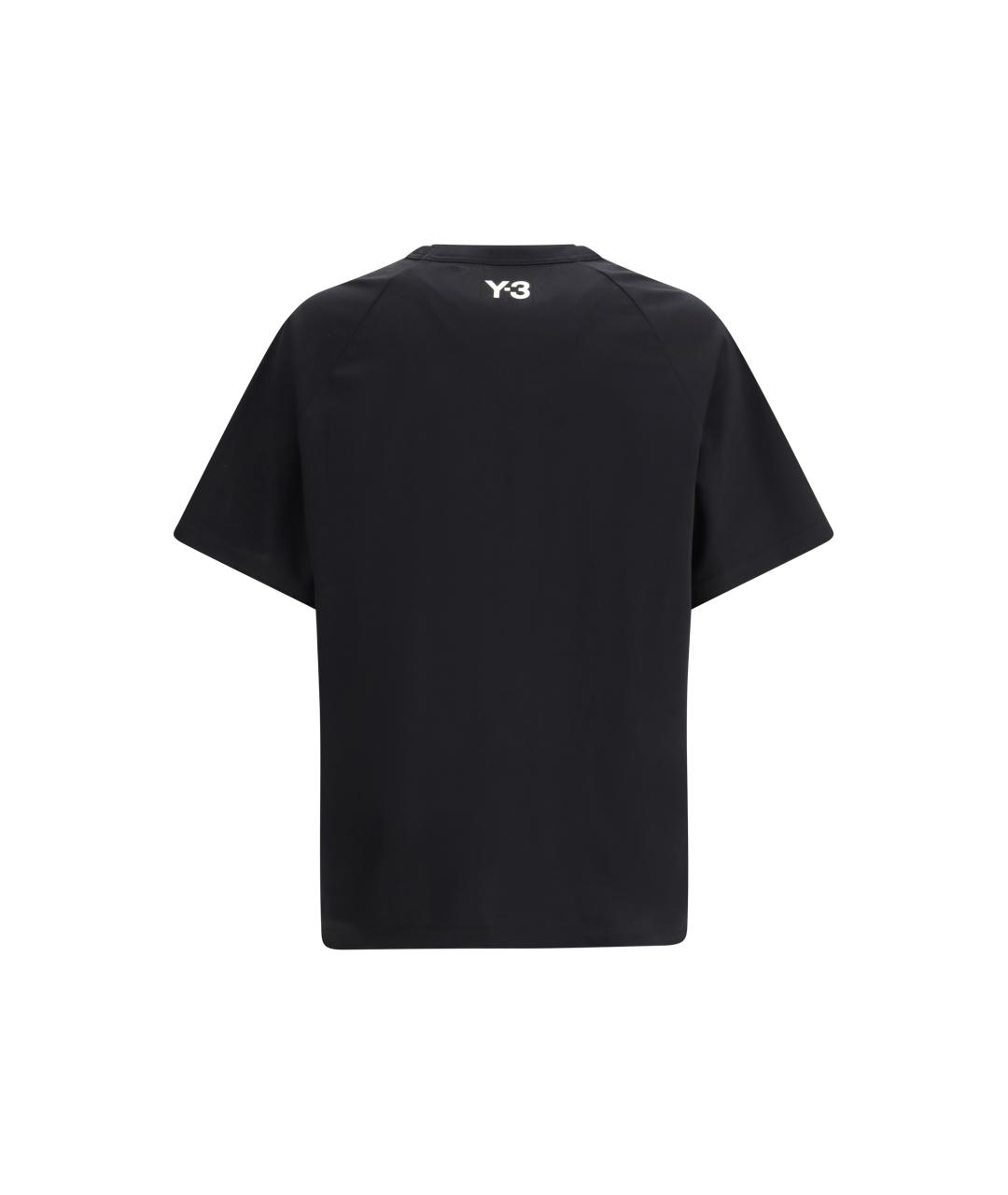 Y-3 Черная хлопковая футболка, фото 2