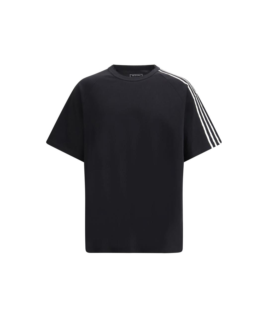 Y-3 Черная хлопковая футболка, фото 4