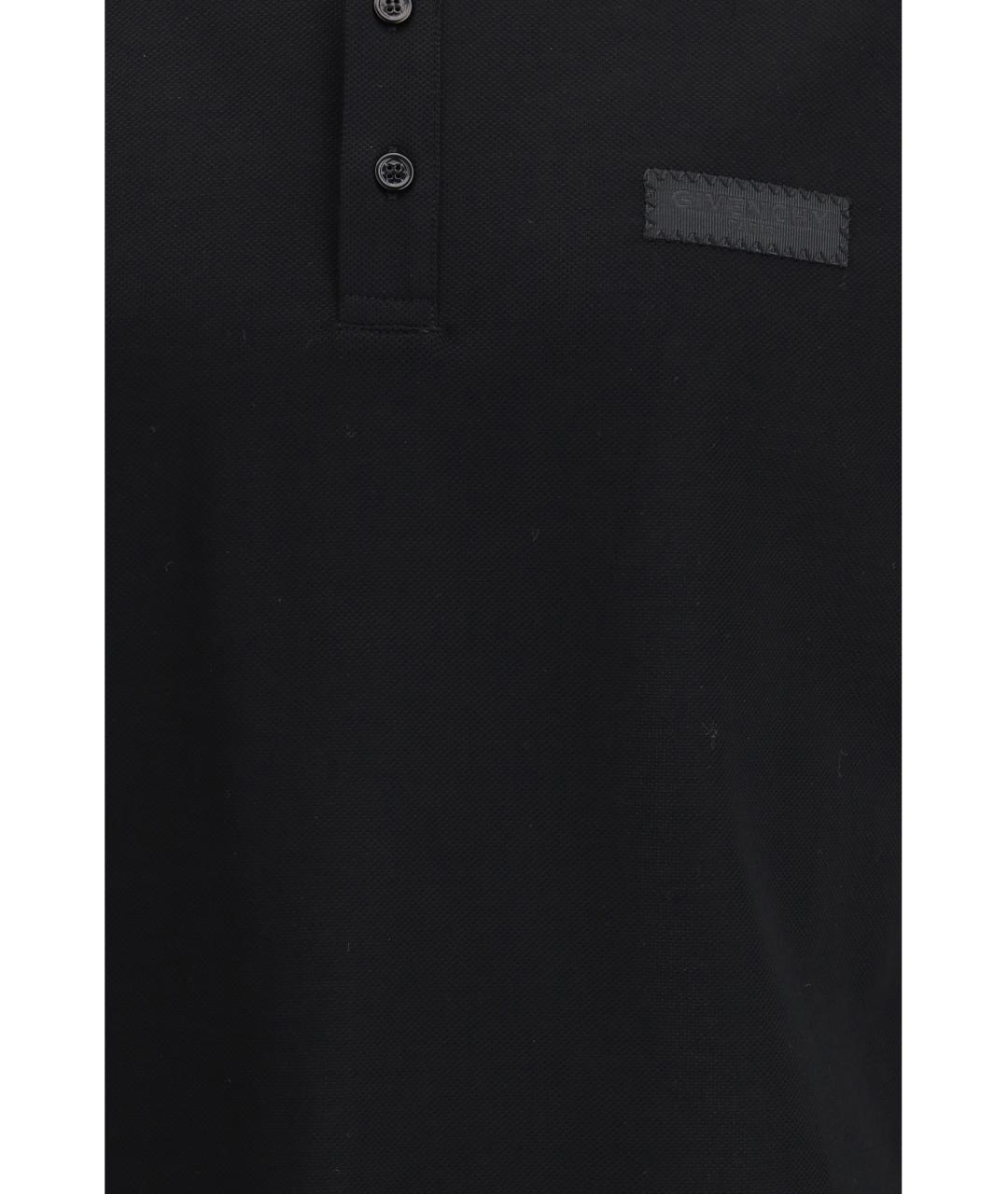 GIVENCHY Черное хлопковое поло с коротким рукавом, фото 3