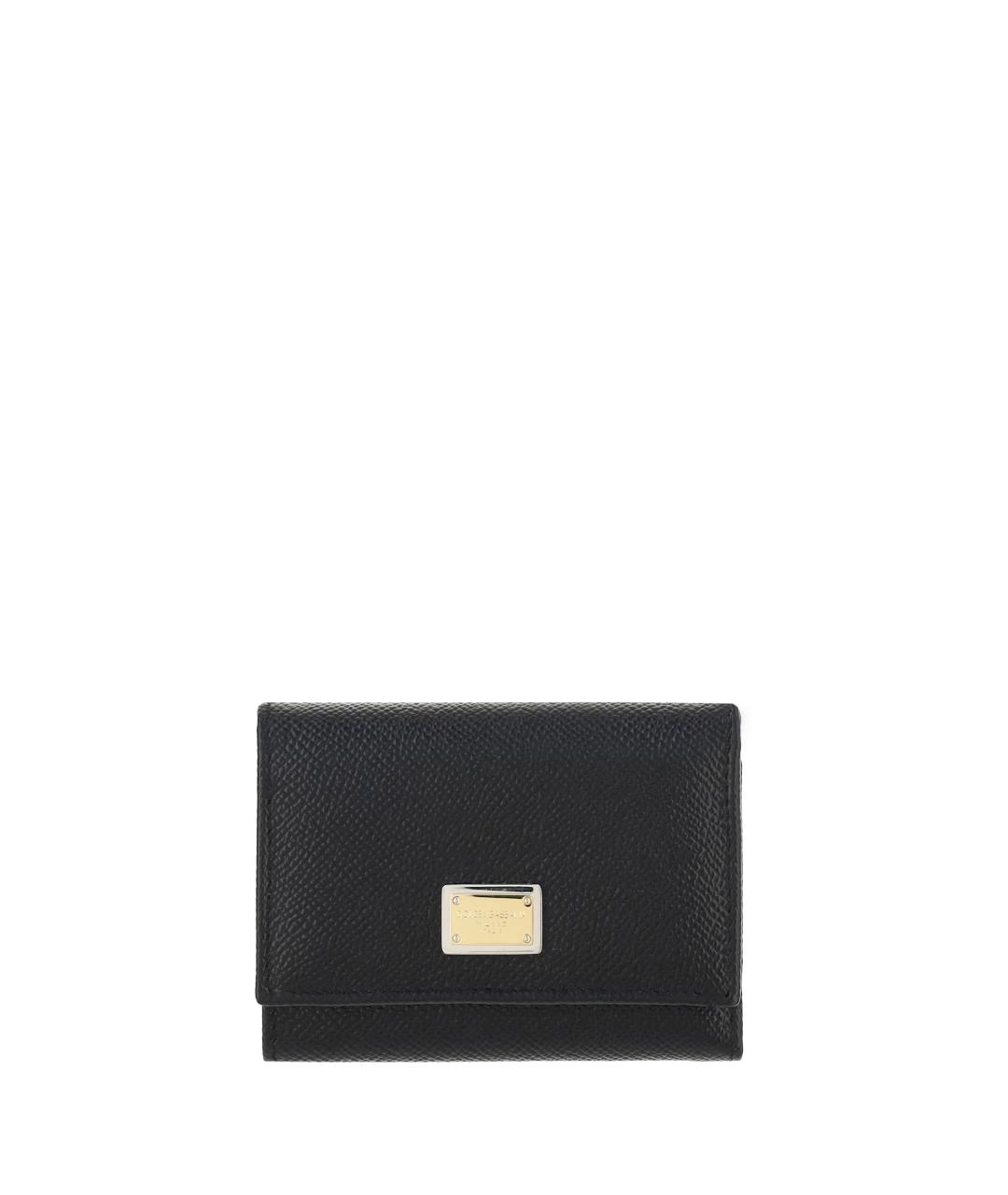DOLCE&GABBANA Черный кожаный кошелек, фото 1