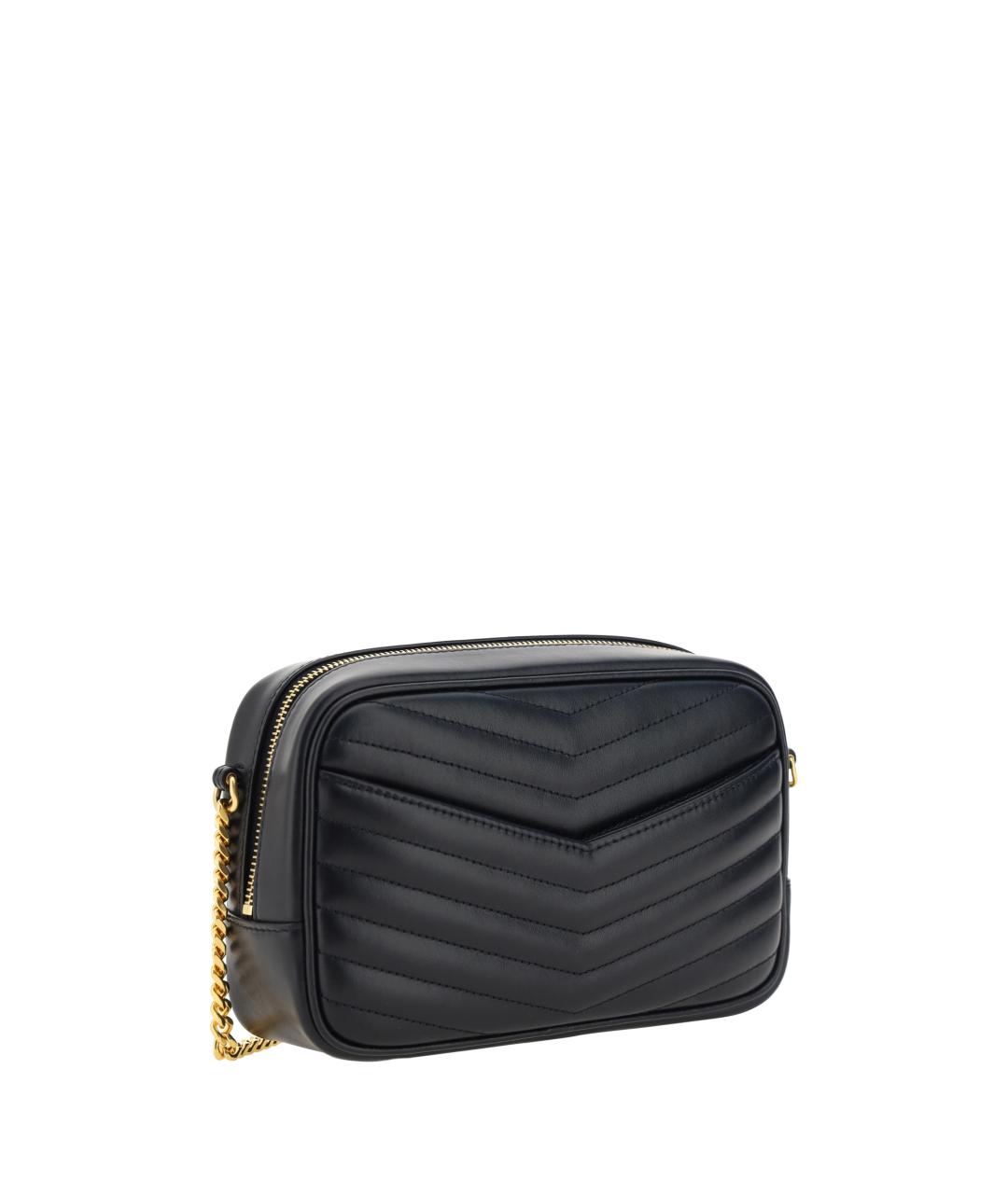 SAINT LAURENT Черная кожаная сумка через плечо, фото 3