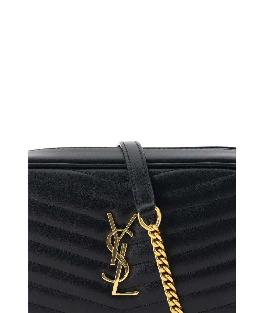 SAINT LAURENT Черная кожаная сумка через плечо, фото 4