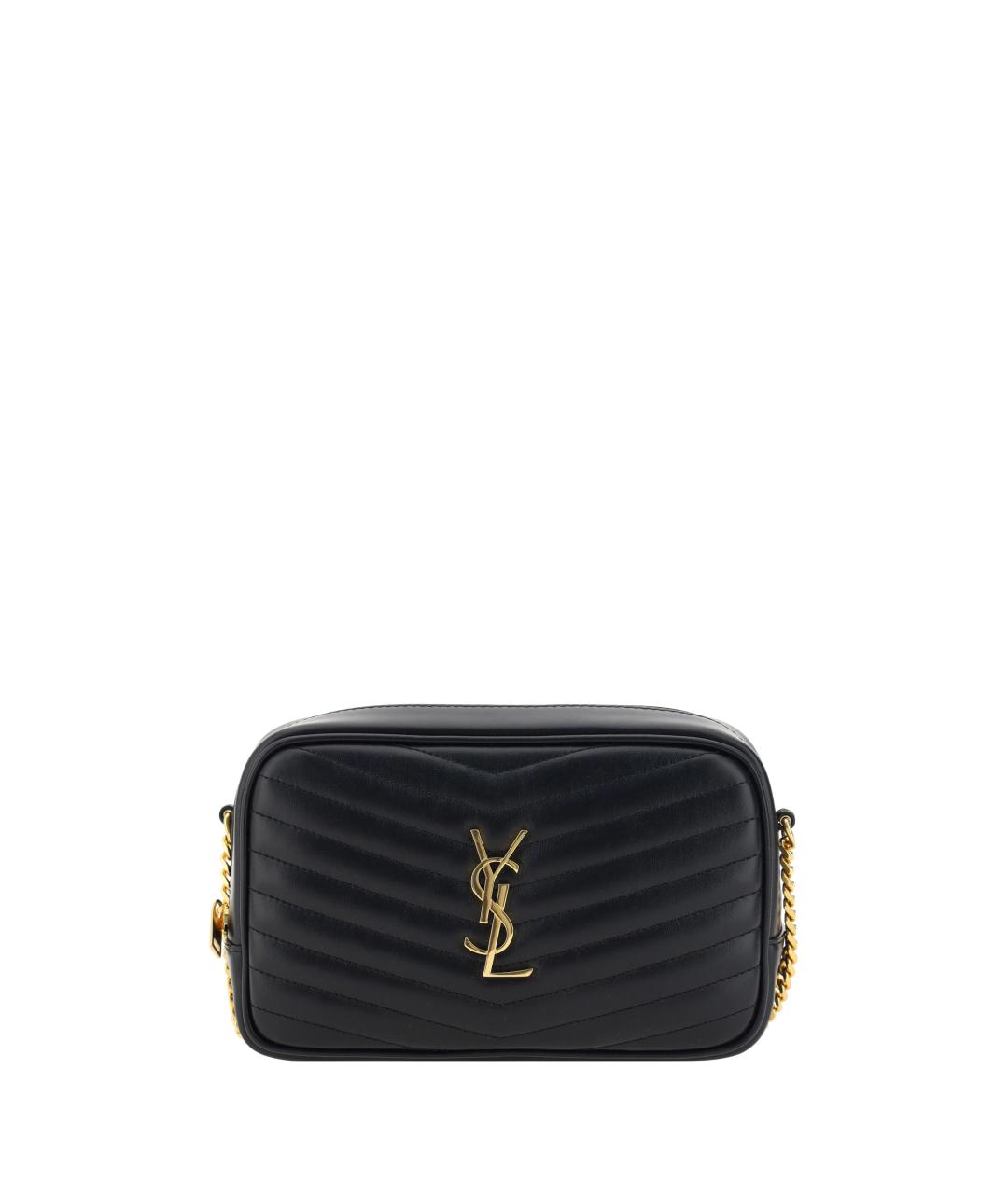 SAINT LAURENT Черная кожаная сумка через плечо, фото 1