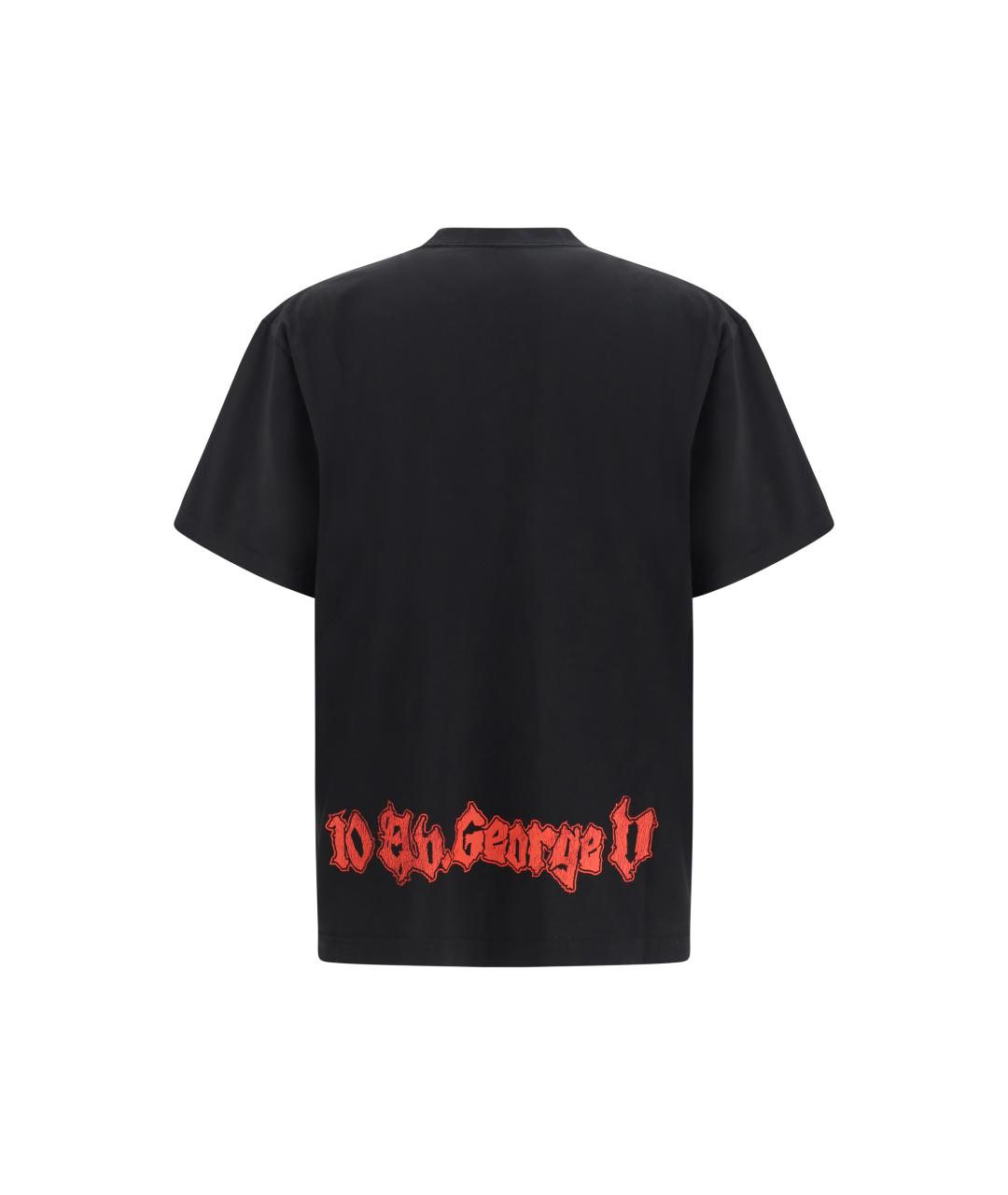 BALENCIAGA Черная хлопковая футболка, фото 2