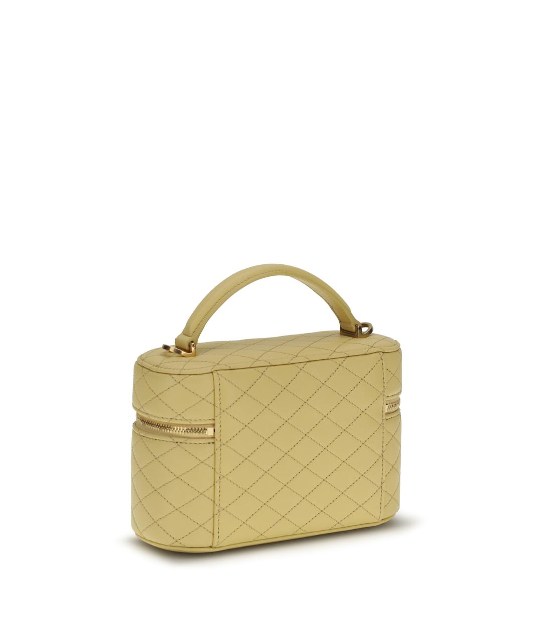 SAINT LAURENT Желтая кожаная сумка через плечо, фото 3