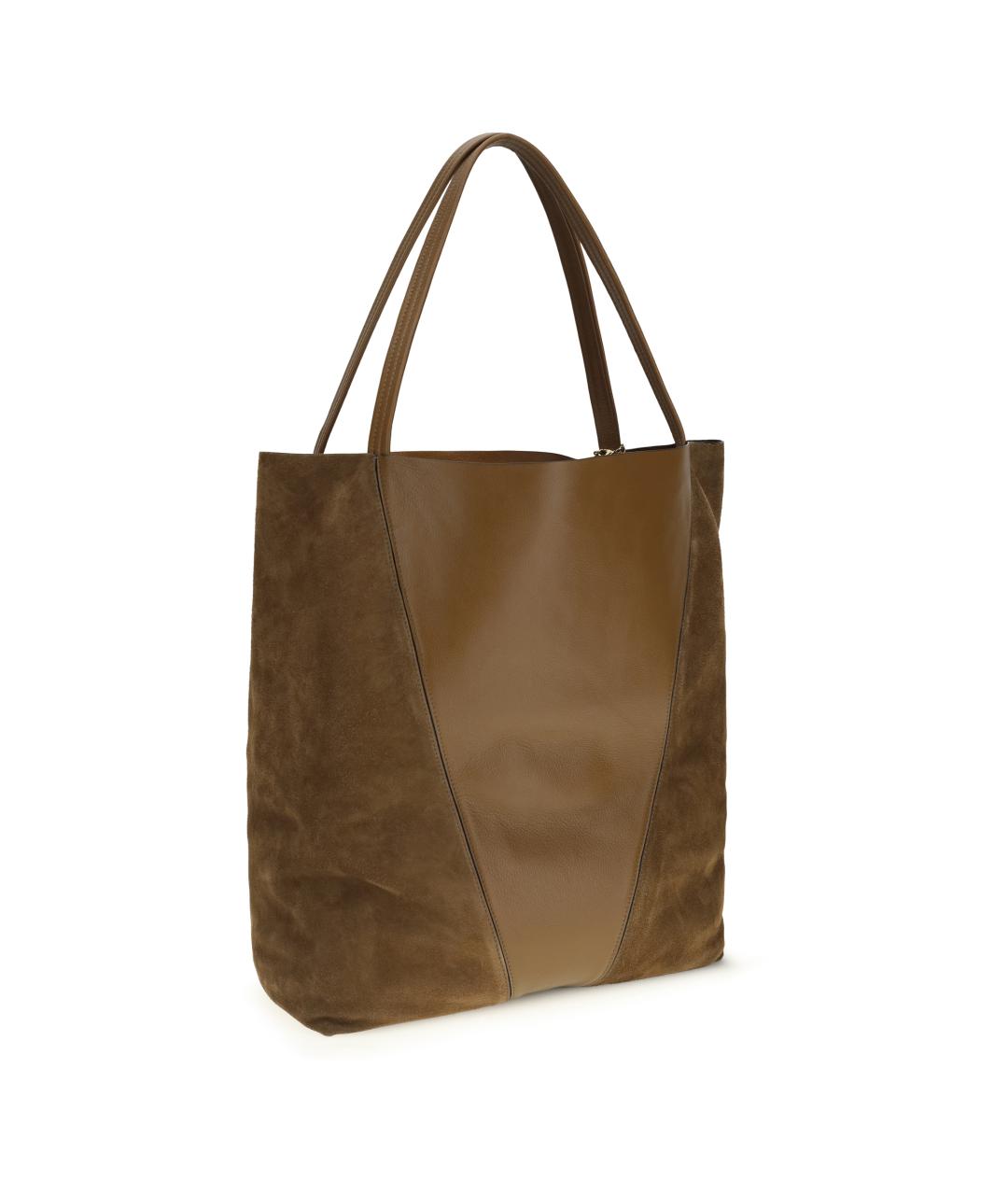 CHLOE Коричневая кожаная сумка тоут, фото 3