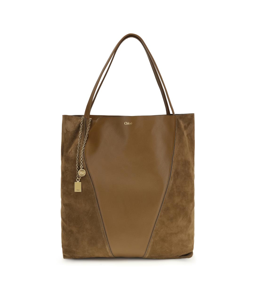 CHLOE Коричневая кожаная сумка тоут, фото 1