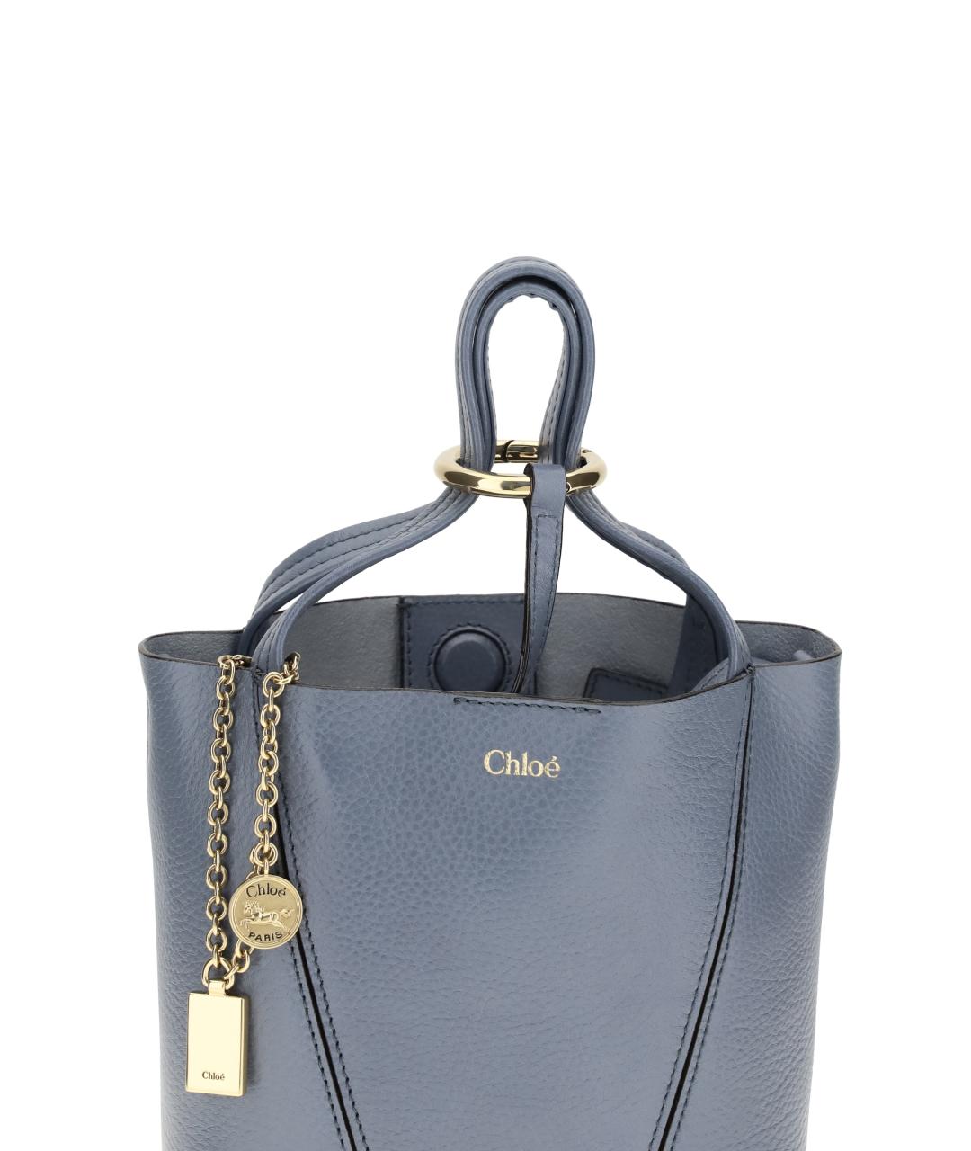 CHLOE Синяя кожаная сумка тоут, фото 4