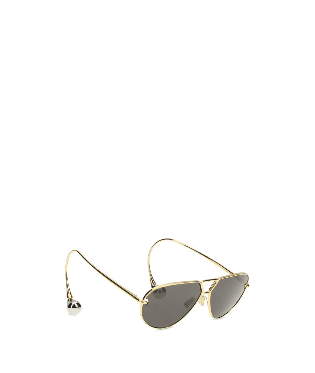 BOTTEGA VENETA Золотые металлические солнцезащитные очки, фото 2