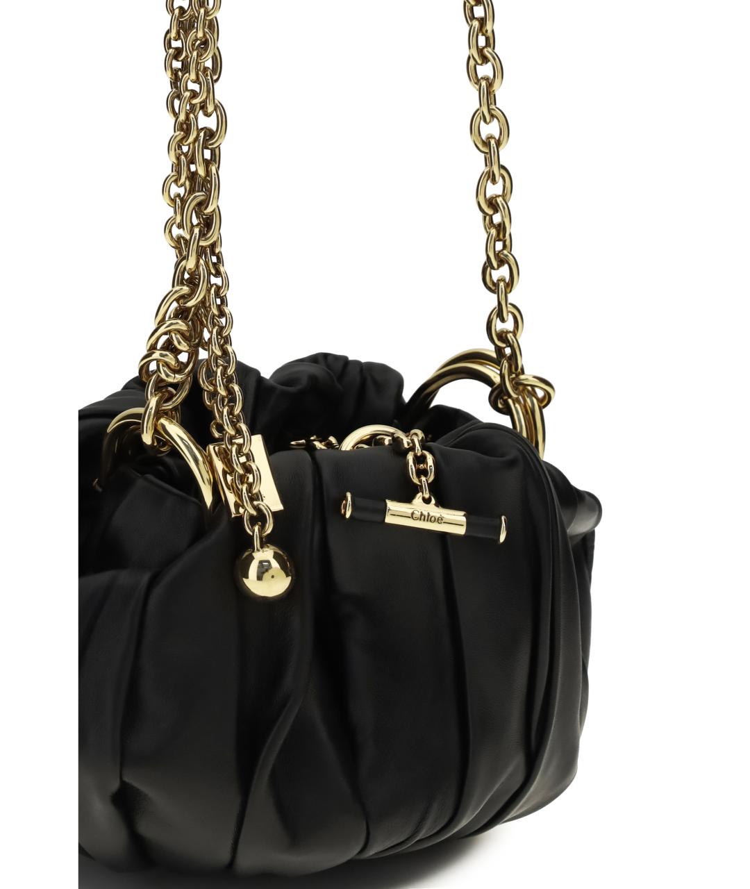 CHLOE Черная кожаная сумка через плечо, фото 4