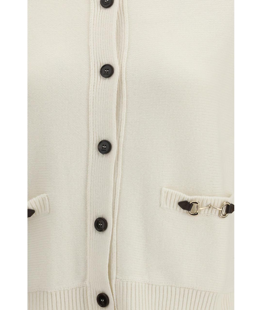GUCCI Белый шерстяной кардиган, фото 3