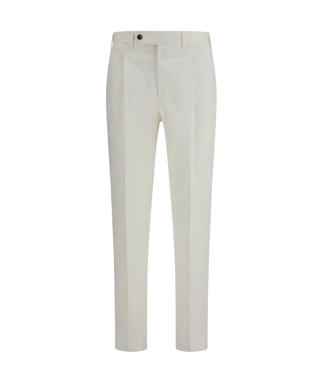 PT TORINO Белые хлопковые повседневные брюки, фото 1