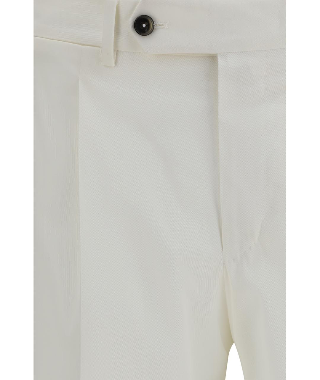 PT TORINO Белые хлопковые повседневные брюки, фото 3