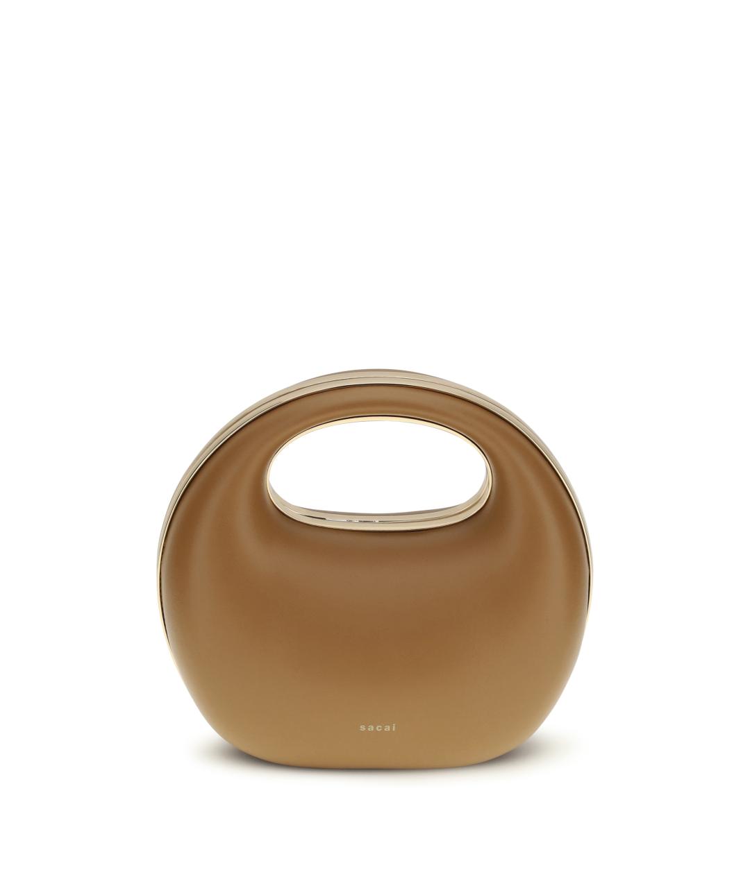 SACAI Коричневая кожаная сумка с короткими ручками, фото 1