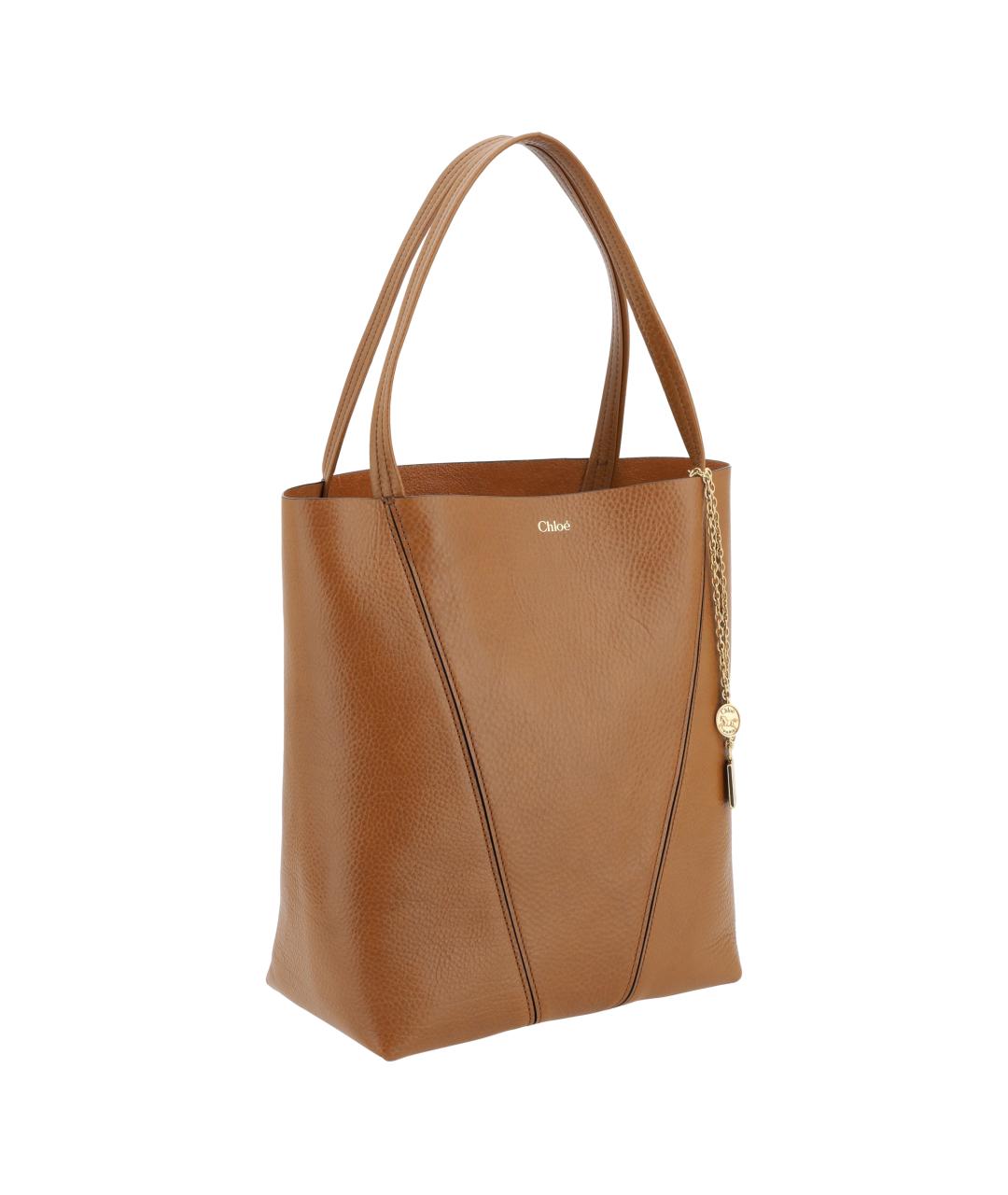 CHLOE Коричневая кожаная сумка тоут, фото 2