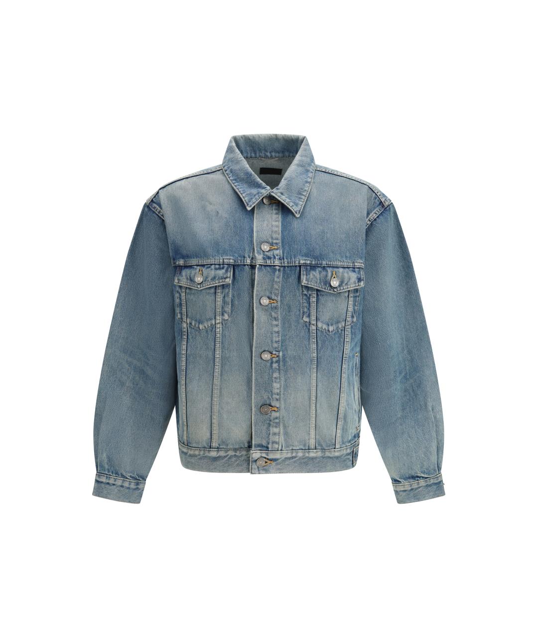 SAINT LAURENT Голубая хлопковая куртка, фото 1