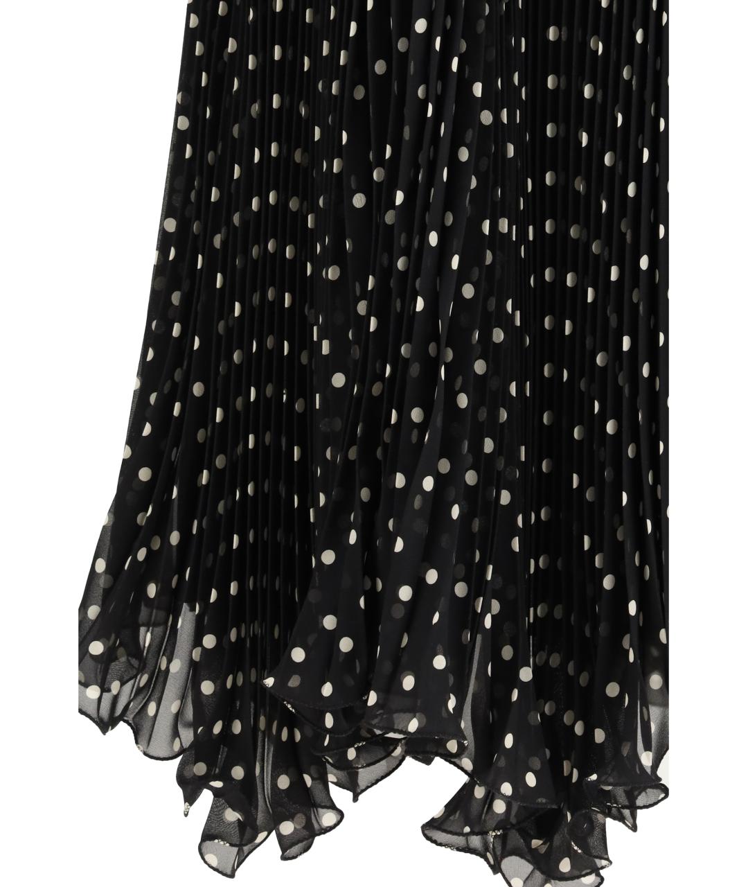 VALENTINO Черная шелковая юбка миди, фото 3