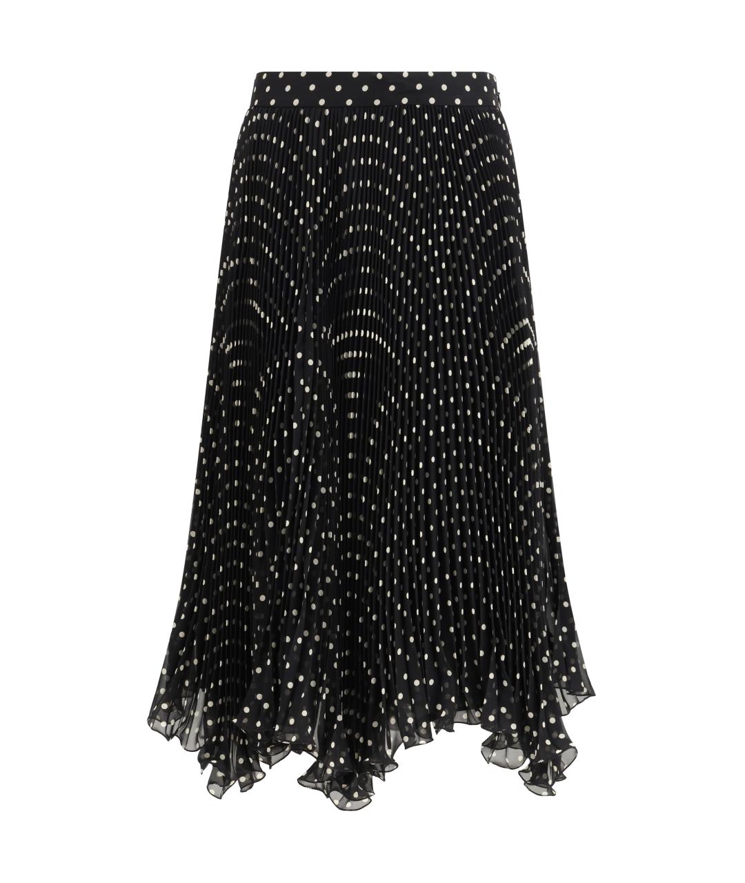 VALENTINO Черная шелковая юбка миди, фото 1