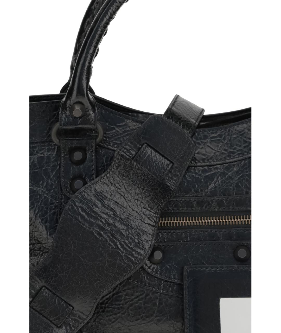 BALENCIAGA Черная кожаная сумка тоут, фото 4