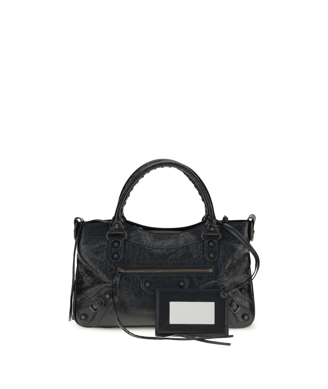 BALENCIAGA Черная кожаная сумка тоут, фото 1