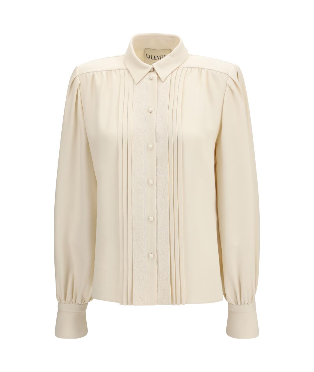 VALENTINO Бежевая шелковая рубашка, фото 1