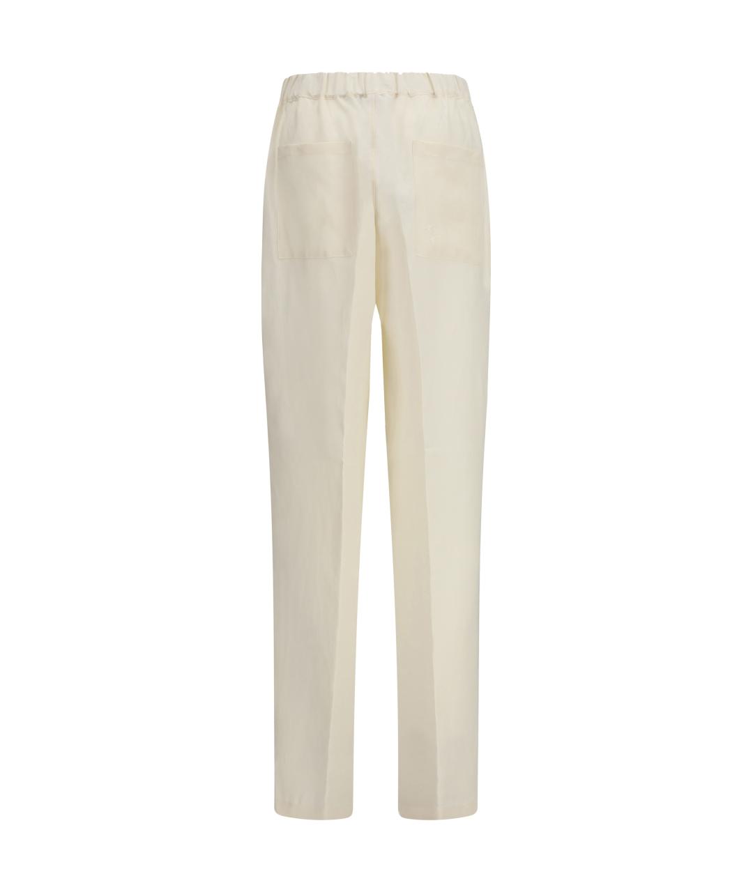 LANEUS Белые льняные повседневные брюки, фото 2