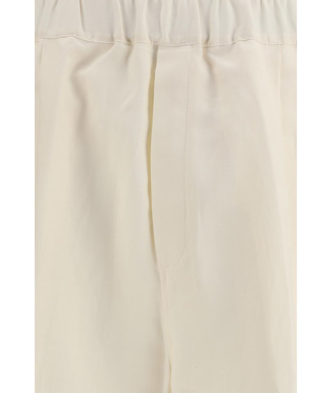 LANEUS Белые льняные повседневные брюки, фото 3