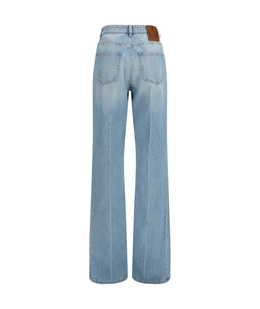 VALENTINO Голубые хлопковые прямые джинсы, фото 2