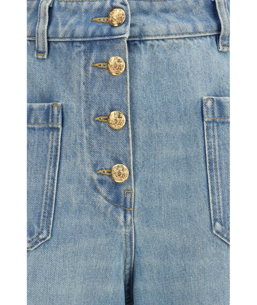 VALENTINO Голубые хлопковые прямые джинсы, фото 3