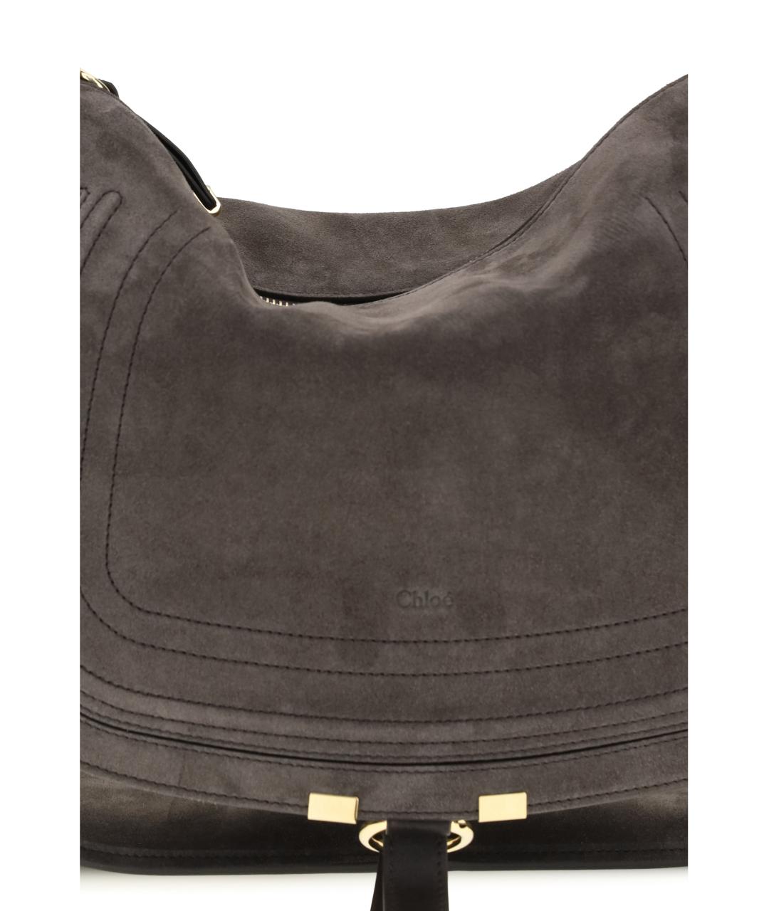 CHLOE Коричневая замшевая сумка с короткими ручками, фото 4