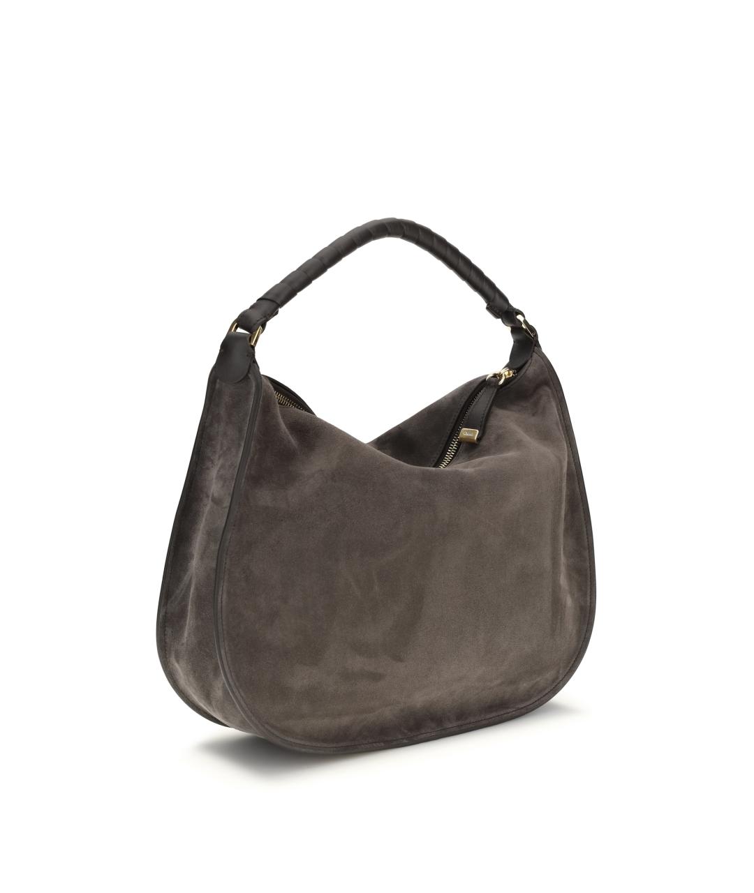 CHLOE Коричневая замшевая сумка с короткими ручками, фото 3