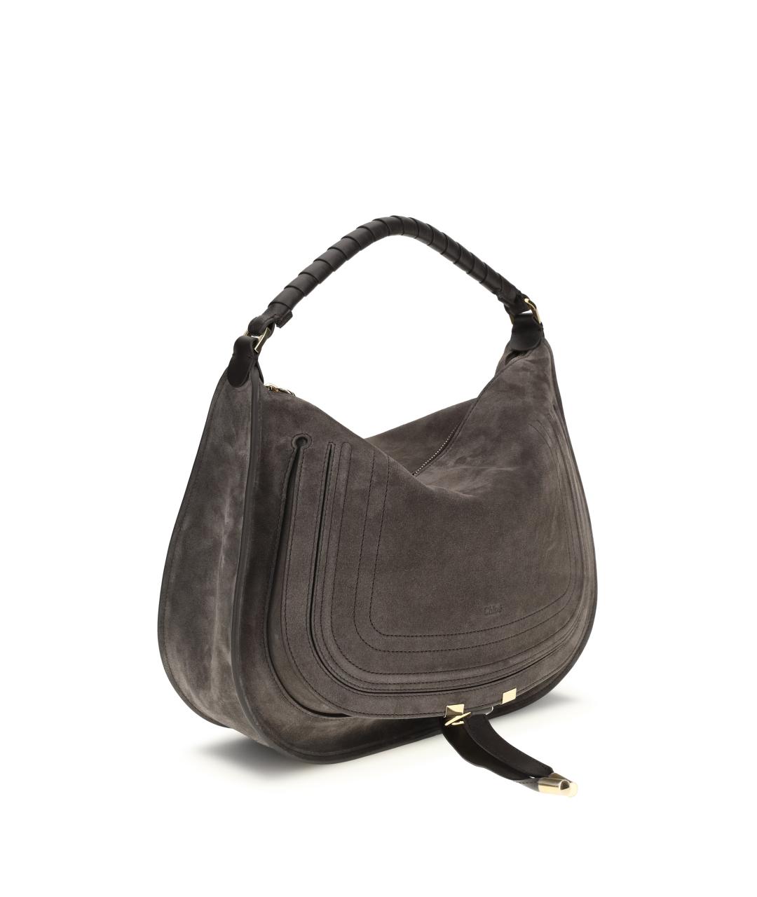 CHLOE Коричневая замшевая сумка с короткими ручками, фото 2