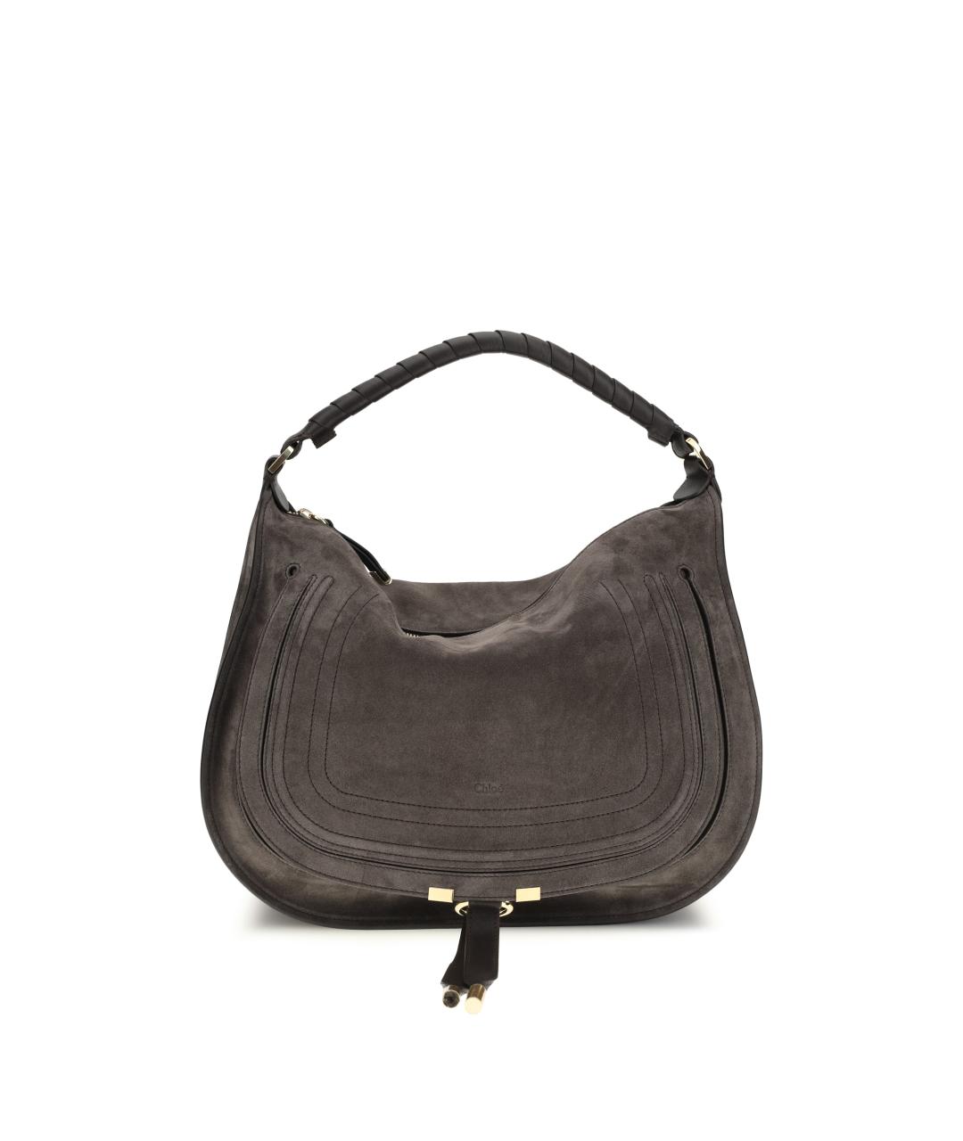 CHLOE Коричневая замшевая сумка с короткими ручками, фото 1