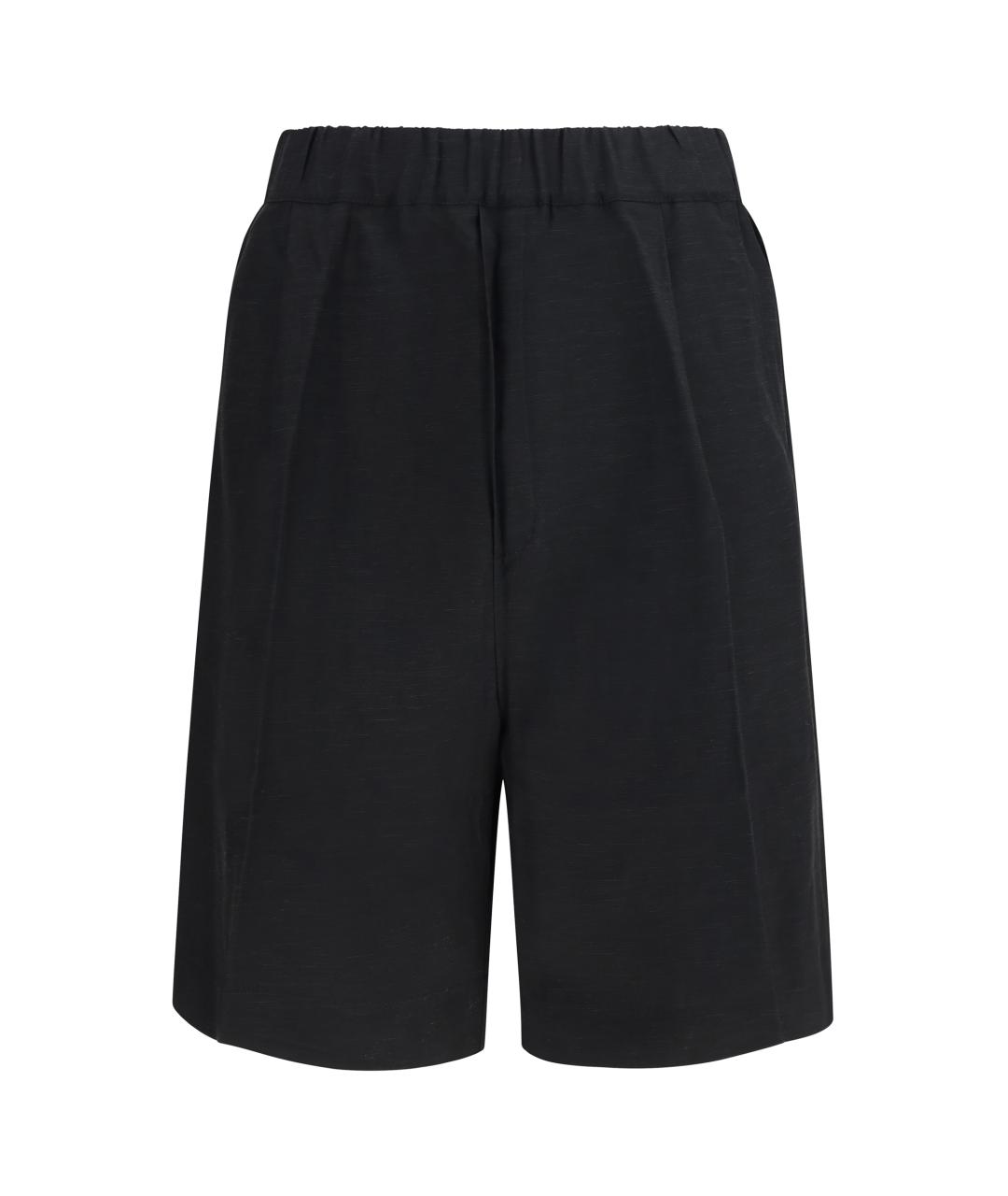 LANEUS Черные вискозные шорты, фото 1