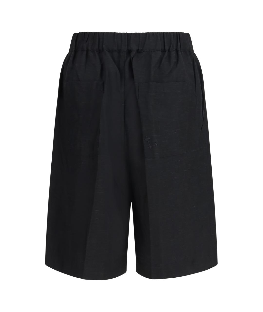 LANEUS Черные вискозные шорты, фото 2