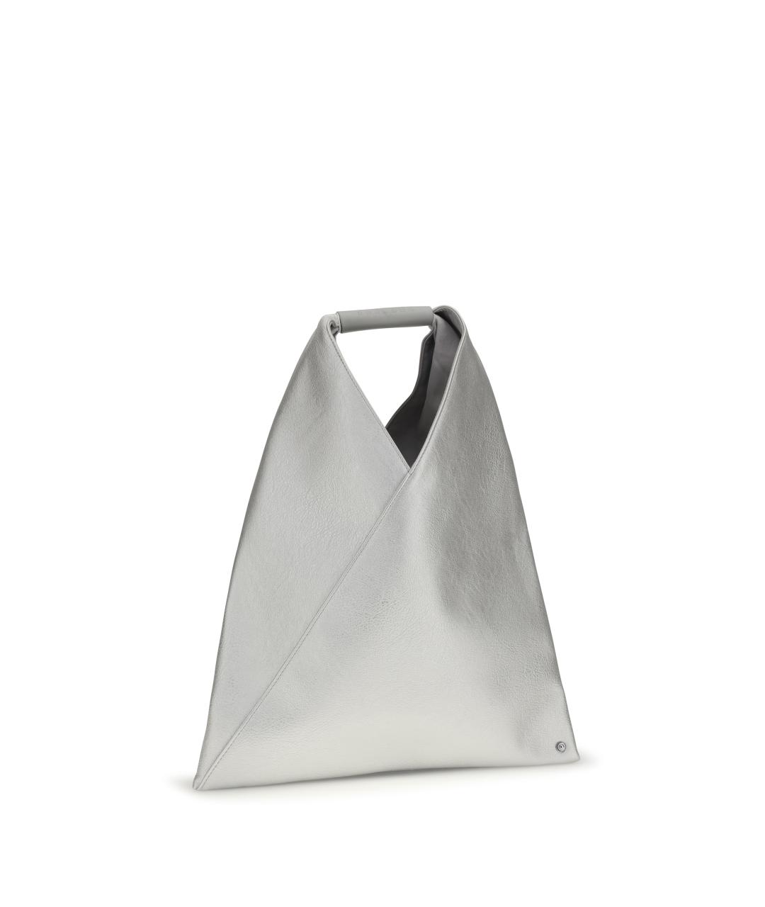 MM6 MAISON MARGIELA Серебряная сумка с короткими ручками из искусственной кожи, фото 3