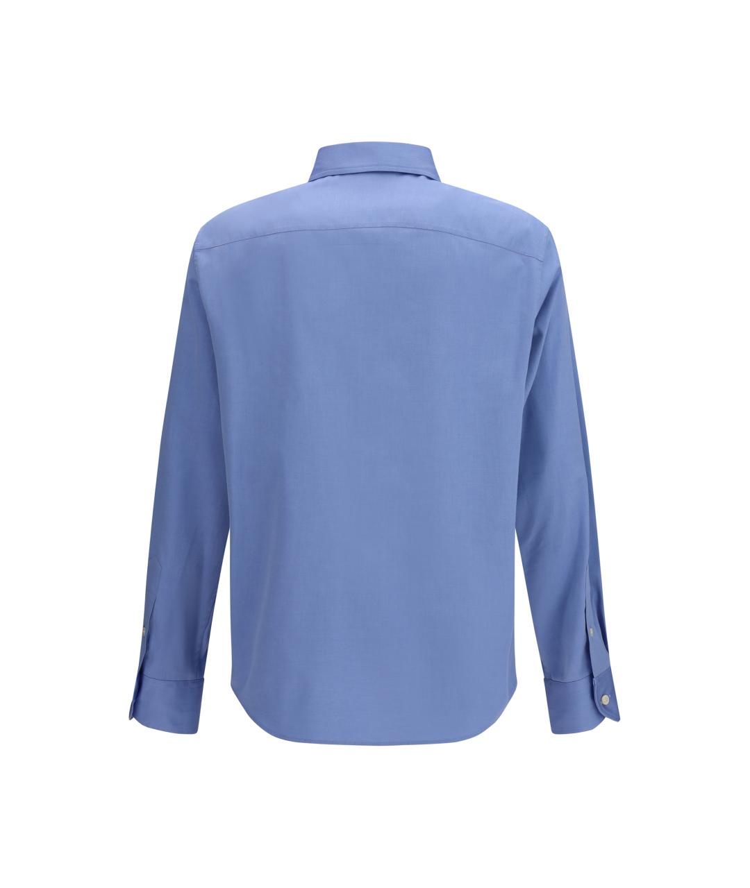 VALENTINO Голубая хлопковая классическая рубашка, фото 2