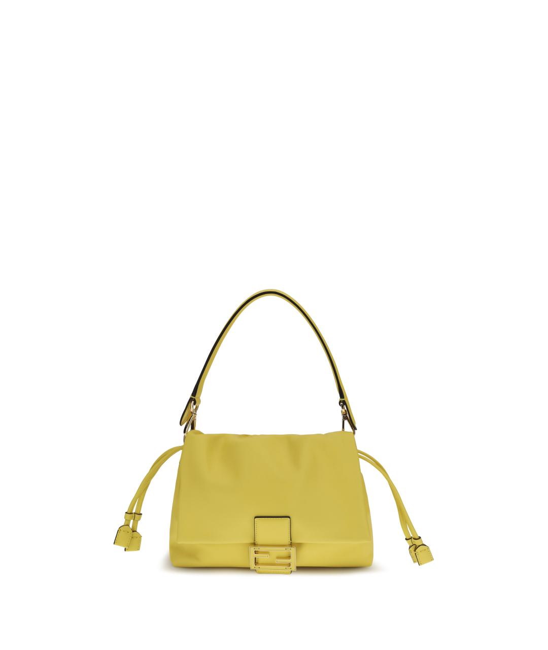 FENDI Желтая кожаная сумка через плечо, фото 1