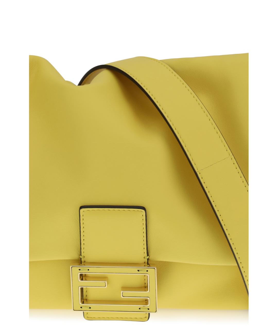 FENDI Желтая кожаная сумка через плечо, фото 4