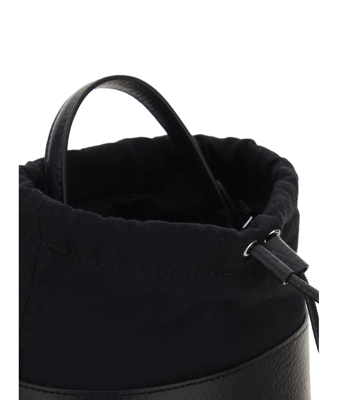 MAISON MARGIELA Черная кожаная сумка с короткими ручками, фото 4