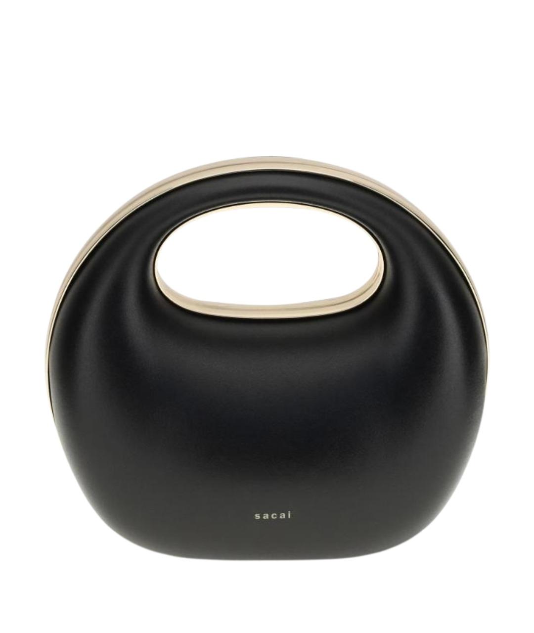 SACAI Черная кожаная сумка с короткими ручками, фото 1